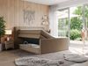 Boxspringbett KING EIGAR, mit einer Doppelmatratze, einem genähten Kopfteil - 160x200 - Braun Kunstleder - H3 Bild 2