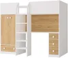 Vente-unique - CINAMO Bett Holz, Platte BeigeWeiß - B 120,8 cm x H 162,3 cm x L 196 cm Bild 3