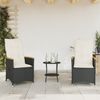 vidaXL 3-tlg. Bistro-Set mit Kissen Schwarz Poly Rattan 365657 Bild 3