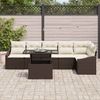 vidaXL Gartensofa-set mit Kissen 7 pcs Braun und Creme Poly-Rattan 3349014 Bild 3
