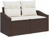 vidaXL Gartensofa-set mit Kissen 7 pcs Braun und Creme Poly-Rattan 3349014 Bild 4