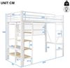 BlingBin Hochbett Jugendbett Kinderbett Funktionsbett mit LED-Beleuchtung (Einzelbett, 1-St, mit Ablagefach, Gegenständen, Kleiderstange und offener Raum) 90 x 200 cm, Ohne Matratze, Weiß Bild 3