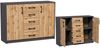 Home Collective Kommode mit 5 Schubladen und 2 Türen in matter Ausführung, Kommode 110cm breit (mit hochwertigen Polymergriffen, aus laminierter Platte gefertigt, Metallrollen mit Auszugsstopp), Holz Schrank Sideboard Highboard Kommode mit Schubladen g... Bild 3
