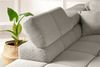KAWOLA Sofa NEVADA Ecksofa Feincord grau mit motorischem Sitzvorzug Recamiere links 70 x 215 x 319 cm Bild 5