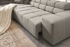 KAWOLA Sofa NEVADA Ecksofa Feincord grau mit motorischem Sitzvorzug Recamiere links 70 x 215 x 319 cm Bild 2