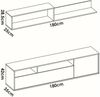 Dmora Wohnzimmermöbel Jelawat, Modulares Wohnzimmerset, Mehrzweck-Wohnzimmermöbel, Moderner TV-Schrank, 180x35 h44 cm, Weiß und Eiche Bild 3