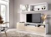 Dmora Wohnzimmermöbel Jelawat, Modulares Wohnzimmerset, Mehrzweck-Wohnzimmermöbel, Moderner TV-Schrank, 180x35 h44 cm, Weiß und Eiche Bild 2