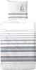 Hahn Renforcé Baumwoll Bettwäsche Streifen Segelschiff Weiss Grau 155x220 cm + 80x80 cm Bild 5