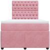 vidaXL Boxspringbett mit Matratze Rosa 120x190 cm Samt 3292297 Bild 4