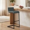 CLP 2er Set Barhocker Newport mit schwarzen Edelstahlgestellen und Fußstützen,dunkelgrau Kunstleder Bild 3