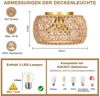 Rosnek Pendelleuchte Deckenleuchte Esszimmer aus Rattan, 3x E27, 40 W, Halogen, Boho Rattan Style for Dining Room & Living Room Bild 4