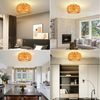Rosnek Pendelleuchte Deckenleuchte Esszimmer aus Rattan, 3x E27, 40 W, Halogen, Boho Rattan Style for Dining Room & Living Room Bild 2