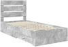 vidaXL Bettrahmen mit Schubladen Beton Grau 90 x 200 cm Holzwerkstoff 3412015 Bild 4