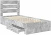 vidaXL Bettrahmen mit Schubladen Beton Grau 90 x 200 cm Holzwerkstoff 3412015 Bild 5