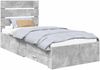 vidaXL Bettrahmen mit Schubladen Beton Grau 90 x 200 cm Holzwerkstoff 3412015 Bild 2