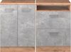 Küchenschrank für Dachschrägen R-Line Beton 120 cm 2er Set Schrankkorpuss 60 cm Tiefe Vicco Bild 3