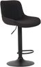 2er Set Barhocker Lentini, drehbar, Schwarz, Schwarz, Stoff Bild 2