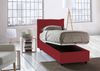 Dmora Einzelbett Arzon, Bettkasten mit Stoffbezug, 100 % Made in Italy, Öffnung vorne, inklusive Matratze 90 x 200 cm, Rot Bild 4