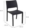 Dmora 2er-Set Gartenstühle Cereseto, Gartensitz, Für drinnen und draußen, Stapelbar, Made in Italy, 47x53 h82 cm, Anthrazit Bild 3
