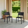 Dmora 2er-Set Gartenstühle Cereseto, Gartensitz, Für drinnen und draußen, Stapelbar, Made in Italy, 47x53 h82 cm, Anthrazit Bild 2