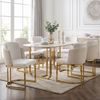 Merax Esszimmerstühle, (Set, 6 St), 6er Set Polsterstühle bequem und atmungsaktiv, goldfarben galvanisierte Stuhlbeine, Chenille-Stoff, Beige + Gold Bild 3