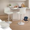 Barhocker PESAN - Samt Creme 39x36x83 cm Weiß | Barstuhl Höhenverstellbar Mit Lehne Drehbar Tresenhocker Tresenstuhl Kneipenhocker Kneipenstuhl Bild 3