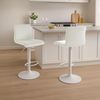 Barhocker PESAN - Samt Creme 39x36x83 cm Weiß | Barstuhl Höhenverstellbar Mit Lehne Drehbar Tresenhocker Tresenstuhl Kneipenhocker Kneipenstuhl Bild 2