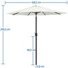 Yaheetech Sonnenschirm ∅ 222,5/261/294/326,5 cm, Gartenschirm mit Kurbel, Neigbar, UV Schutz 50+ Bild 4
