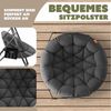 KESSER® Hängesessel mit Gestell BALI Hängeschaukel Hängestuhl bis 150kg für Indoor und Outdoor + Kissen & Seitentasche Hängekorb Stahlgestell & Schaumstoff Sitzpolster ideal für Wohnzimmer & Garten Anthrazit Bild 3