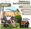 KESSER® Hängesessel mit Gestell BALI Hängeschaukel Hängestuhl bis 150kg für Indoor und Outdoor + Kissen & Seitentasche Hängekorb Stahlgestell & Schaumstoff Sitzpolster ideal für Wohnzimmer & Garten Anthrazit Bild 4