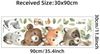 Montegoni Wandsticker Kinder Tier Wandaufkleber Dekoration (gestapelten sitzenden kleinen Bär,Fuchs,Blätter,Wandaufkleber, Wandtattoo mit Waldtieren für Kinderzimmer), wasserdichte,abnehmbare Bild 3