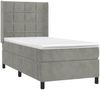 vidaXL Boxspringbett mit Matratze Hellgrau 80x200 cm Samt, Härtegrad: H2 [3132645] Bild 3