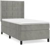 vidaXL Boxspringbett mit Matratze Hellgrau 80x200 cm Samt, Härtegrad: H2 [3132645] Bild 2
