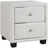 Vente-unique - PICHONIA Bedside table Stoff Weiß - B 40,5 cm x H 45,5 cm x L 41,5 cm Bild 3