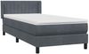 vidaXL Boxspringbett mit Matratze Dunkelgrau 90x220 cm Samt 3318310 Bild 2