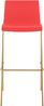 Barhocker TENAR - Kunststoff Rot 43x48x100 cm Gold | Barstuhl Mit Lehne Tresenhocker Tresenstuhl Kneipenhocker Kneipenstuhl Bild 5