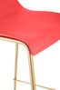 Barhocker TENAR - Kunststoff Rot 43x48x100 cm Gold | Barstuhl Mit Lehne Tresenhocker Tresenstuhl Kneipenhocker Kneipenstuhl Bild 2