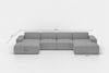 Wohnlandschaft Sofa U-Form CESINA in Stoff Opera Velvet Dunkelgrün Bild 2
