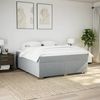 vidaXL Boxspringbett mit Matratze Hellgrau 200x200 cm Stoff 3285158 Bild 3