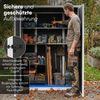 STEELSØN 'Novara' Gerätehaus Pultdach, Kunststoff, dunkelgrau mit Holzoptik, wetterfest, 170/166x68x134 cm, abschließbar, mit 2 Regalböden Bild 3