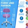 TRESKO® Rollhocker mit Lehne Lila | Arbeitshocker höhenverstellbar 47-60 cm | Drehhocker mit Rollen | Bürostuhl Hocker Drehstuhl Kosmetikhocker Bild 2