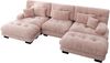 Modulares Ecksofa, Chenille mit beweglichen Ottomans, 313 x 145 x 81 cm, Rosa Bild 5
