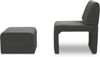 DOMO. collection Sessel 700017, Polstersessel mit Einschubhocker, rechteckig, gepolsterte Rückenlehne, Hocker im Sessel verstaubar, platzsparend, Polsterganitur, 54 x 70 x 82 (BxTxH), schwarz Bild 5