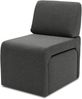 DOMO. collection Sessel 700017, Polstersessel mit Einschubhocker, rechteckig, gepolsterte Rückenlehne, Hocker im Sessel verstaubar, platzsparend, Polsterganitur, 54 x 70 x 82 (BxTxH), schwarz Bild 2