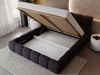 GRAINGOLD Modo Polsterbett 140x200, Doppelbett mit Kopfteil, groß Stauraum, Bouclé-Stoff, Schwarz Bild 5