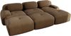 3-Sitzer Sofa 298x178x75 cm aus Cordstoff modular ohne Gestell mit 3 Ottomanen, braun Bild 5