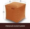 Green Bean® Sitzhocker aus Kunstleder - Pouf mit EPS Perlen Füllung - 40 x 40 cm - perfekte Ergänzung zum Sitzsack - Cognac Bild 4