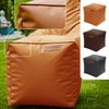 Green Bean® Sitzhocker aus Kunstleder - Pouf mit EPS Perlen Füllung - 40 x 40 cm - perfekte Ergänzung zum Sitzsack - Cognac Bild 2