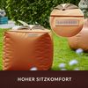 Green Bean® Sitzhocker aus Kunstleder - Pouf mit EPS Perlen Füllung - 40 x 40 cm - perfekte Ergänzung zum Sitzsack - Cognac Bild 5