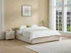 Vente-unique - KARESO Lattenrost und Bettrahmen Stoff Beige - B 201 cm x H 30 cm x L 220 cm Bild 2